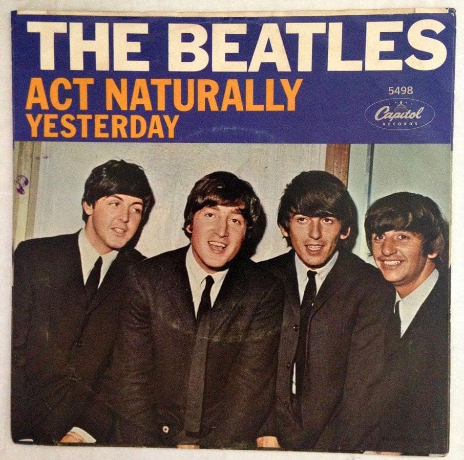 Album cover art for "Act Naturally" by The Beatles