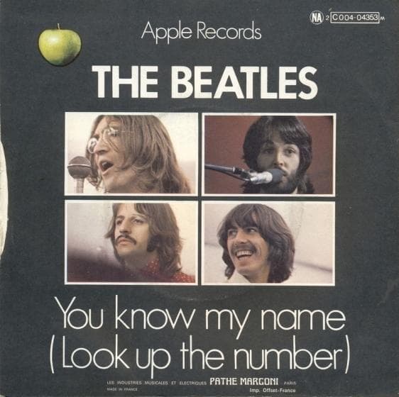 Album cover art for "You Know My Name (Look Up the Number)" by The Beatles