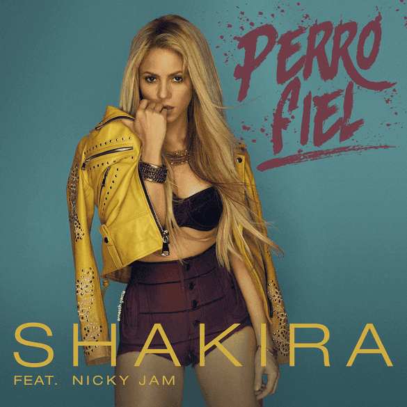 Album cover art for "Perro Fiel" by Shakira & Nicky Jam