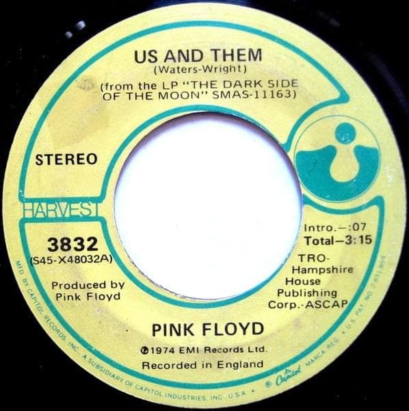 Album cover art for "Us and Them" by Pink Floyd