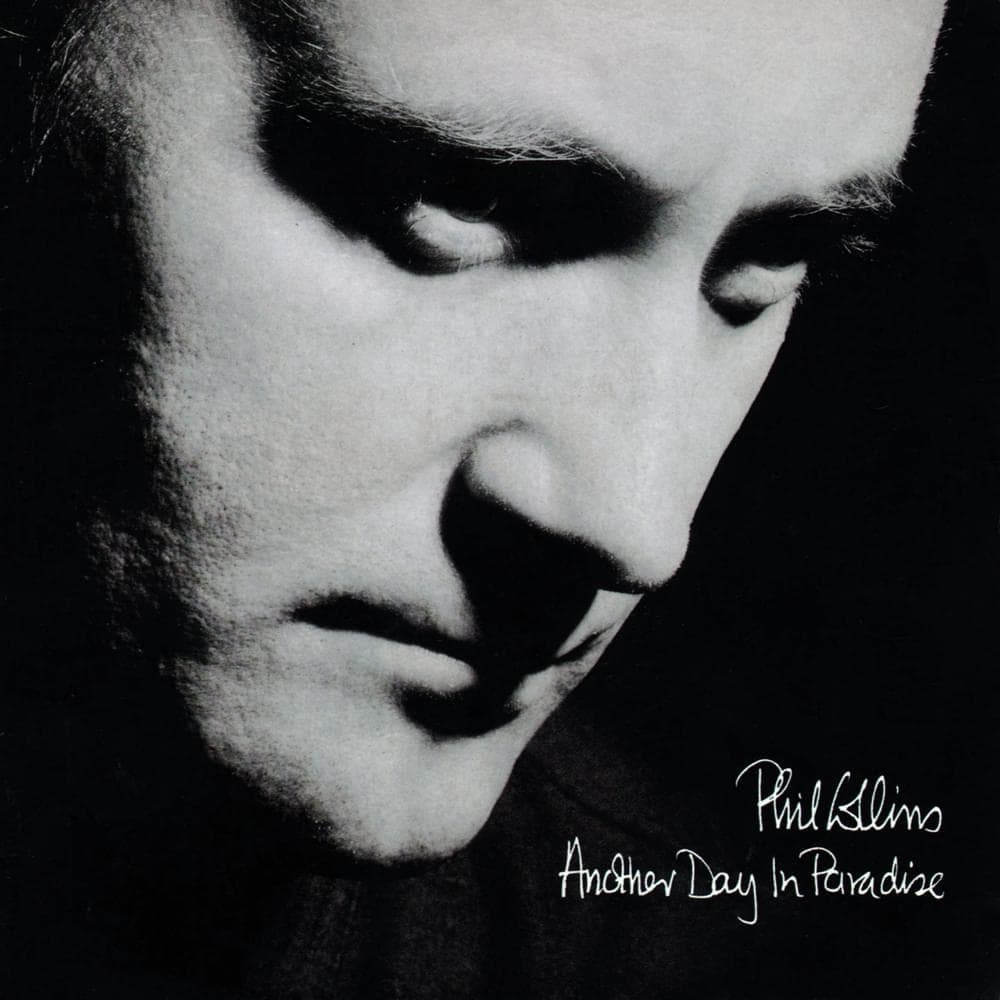 Album cover art for "Another Day in Paradise" by Phil Collins