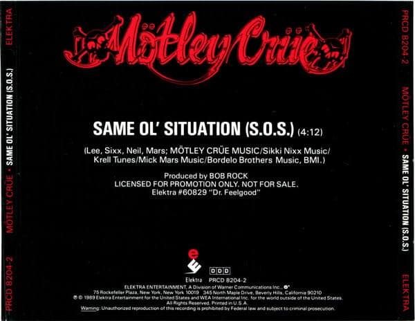 Album cover art for "Same Ol' Situation (S.O.S.)" by Mötley Crüe