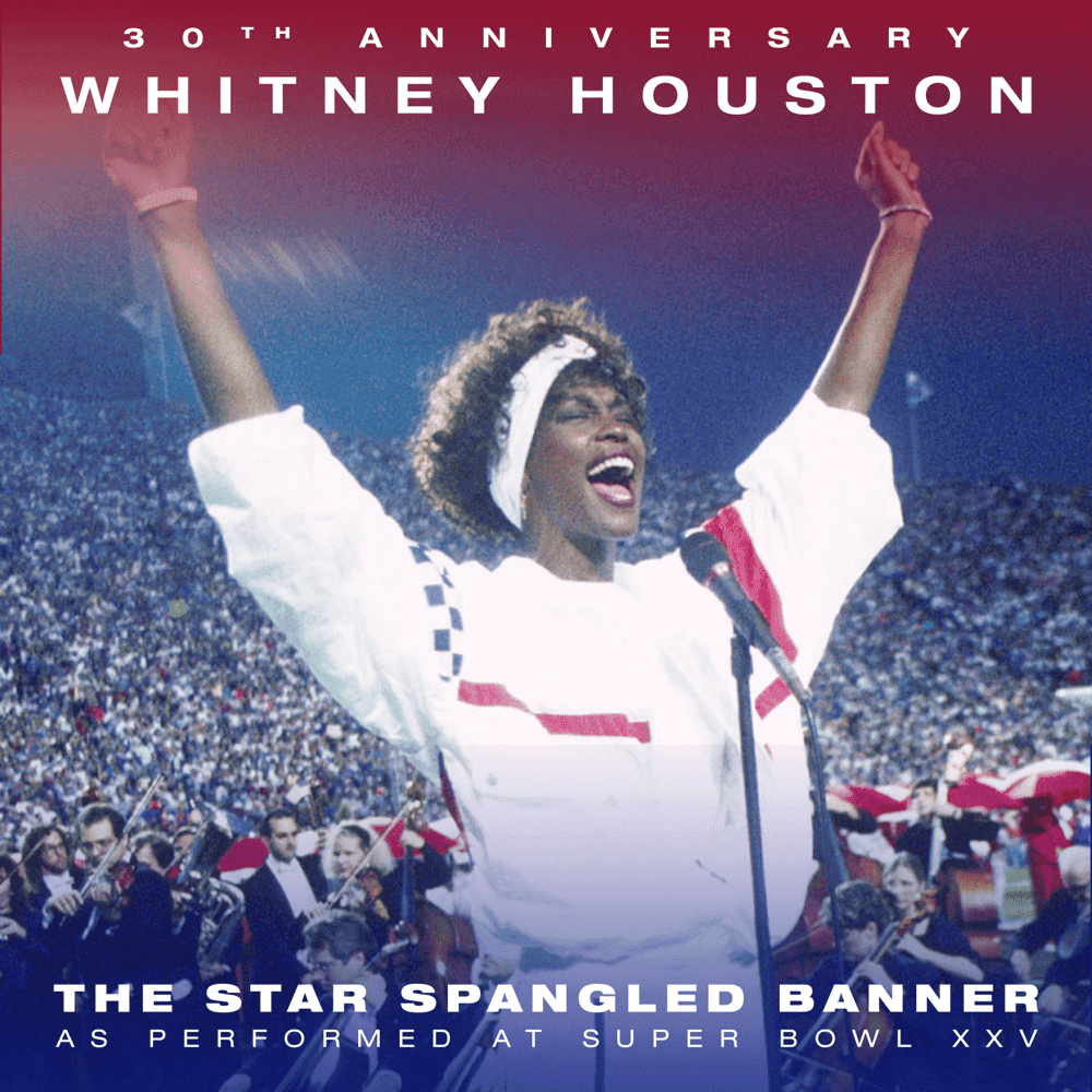 Album cover art for "The Star Spangled Banner (Live from Super Bowl XXV)" by Whitney Houston & The Florida Orchestra
