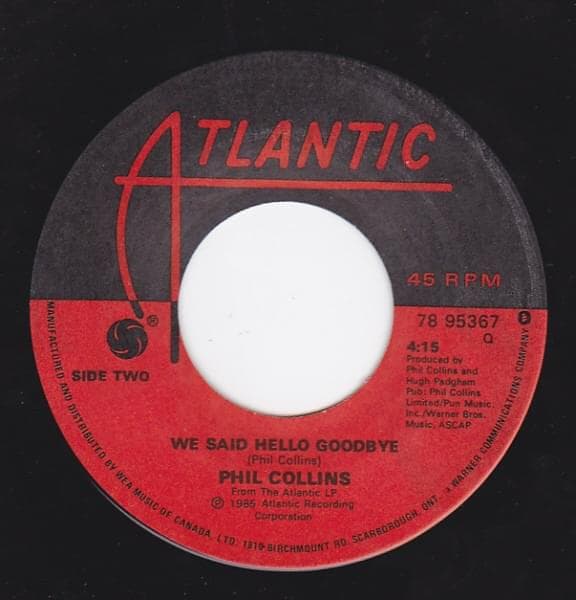 Album cover art for "We Said Hello Goodbye" by Phil Collins
