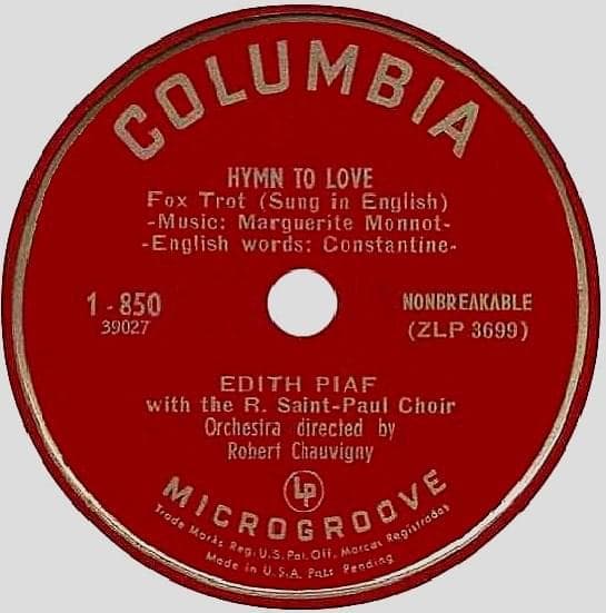 Album cover art for "Hymn to Love" by Édith Piaf