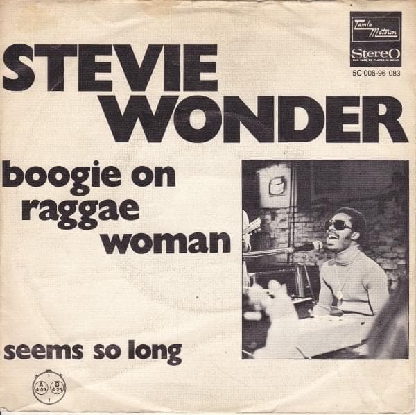 Album cover art for "Boogie On Reggae Woman (Single Version)" by Stevie Wonder