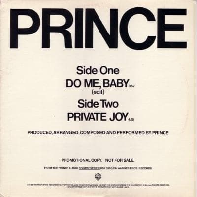 Album cover art for "Do Me, Baby (Edit)" by Prince