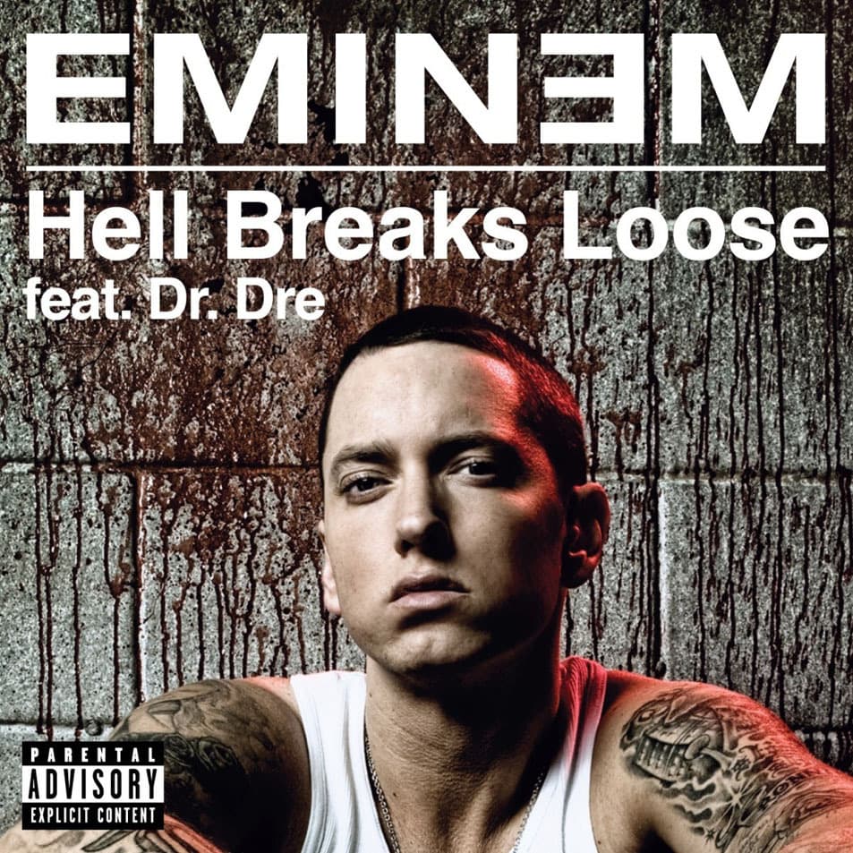 Album cover art for "Hell Breaks Loose" by Eminem & Dr. Dre