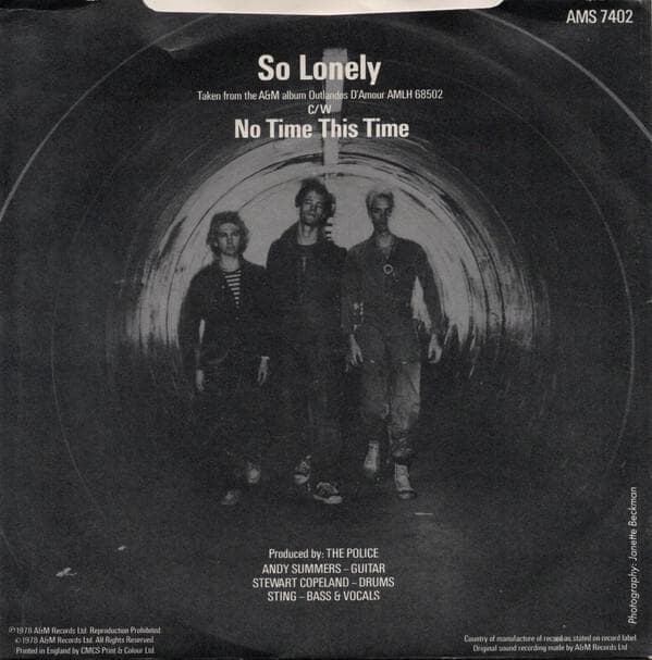 Album cover art for "No Time This Time" by The Police