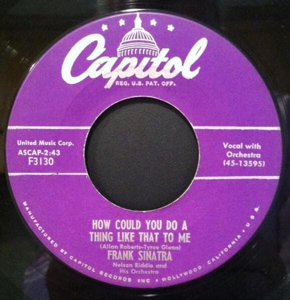 Album cover art for "How Could You Do a Thing Like That to Me" by Frank Sinatra
