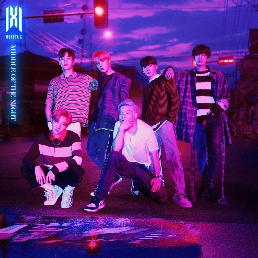 Album cover art for "MIDDLE OF THE NIGHT" by MONSTA X