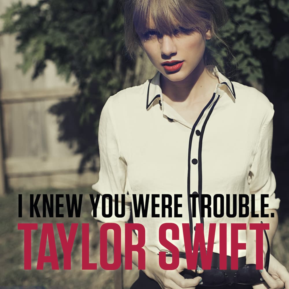 Album cover art for "I Knew You Were Trouble." by Taylor Swift