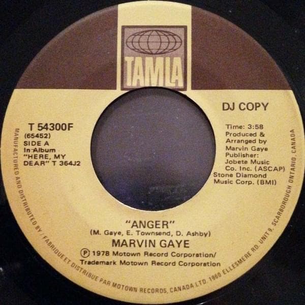 Album cover art for "Anger" by Marvin Gaye