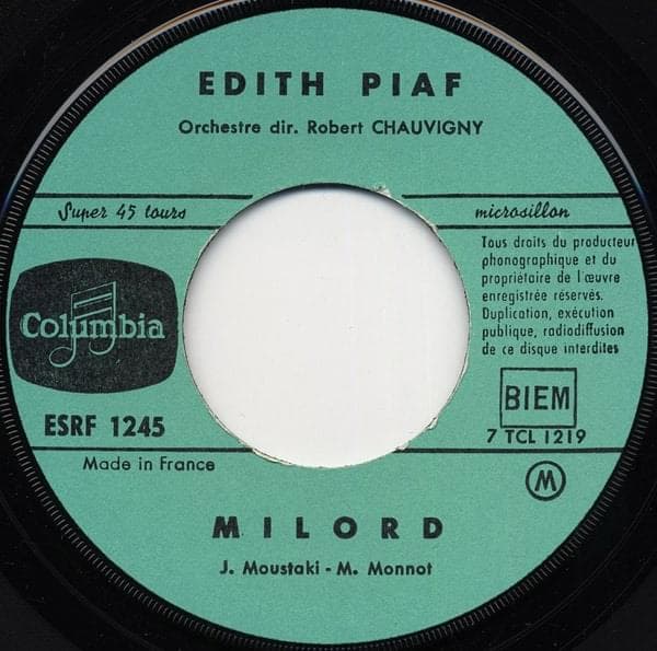 Album cover art for "Milord" by Édith Piaf