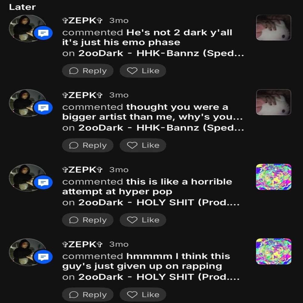 Album cover art for "Ur actually sped" by 2ooDark