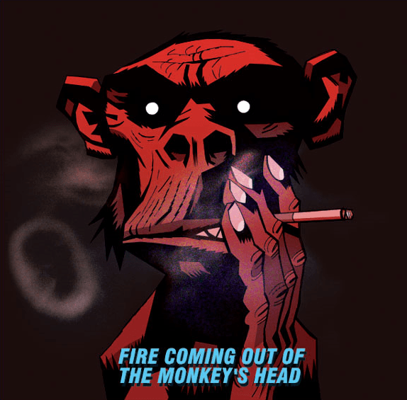 Album cover art for "Fire Coming Out of the Monkey's Head" by Gorillaz