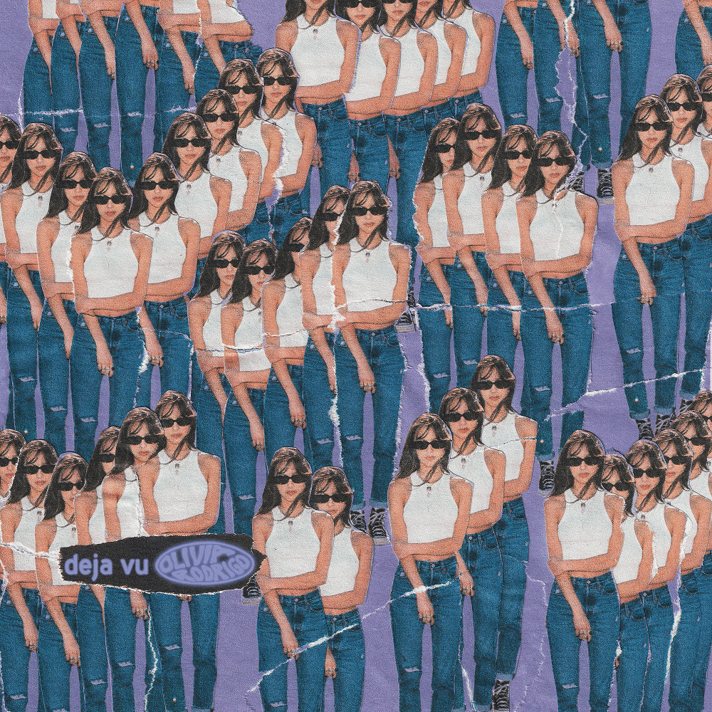 Album cover art for "deja vu" by Olivia Rodrigo