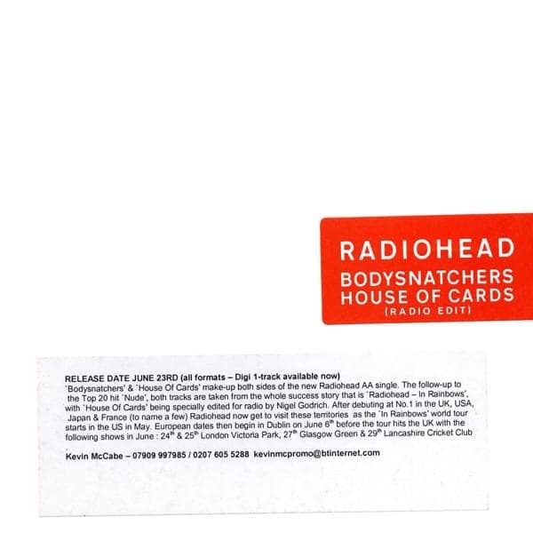 Album cover art for "House of Cards" by Radiohead