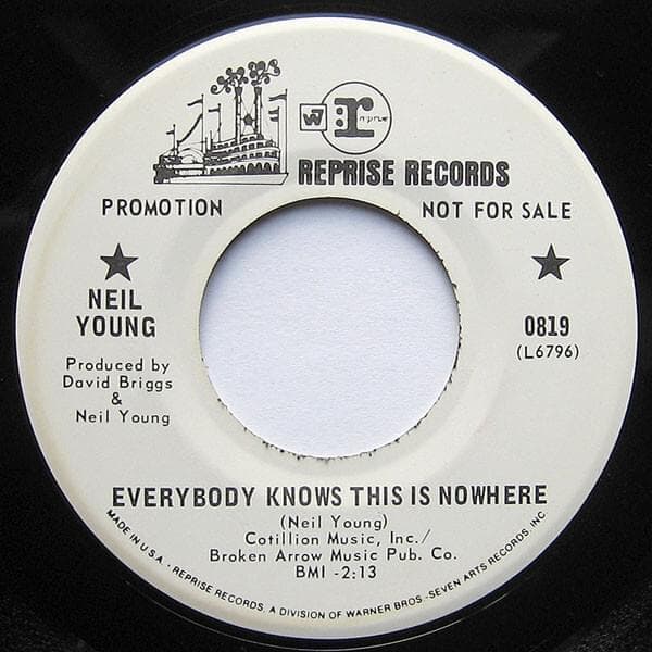 Album cover art for "Everybody Knows This Is Nowhere (Single Version)" by Neil Young