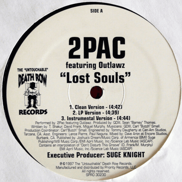 Album cover art for "Lost Souls" by 2Pac & Outlawz