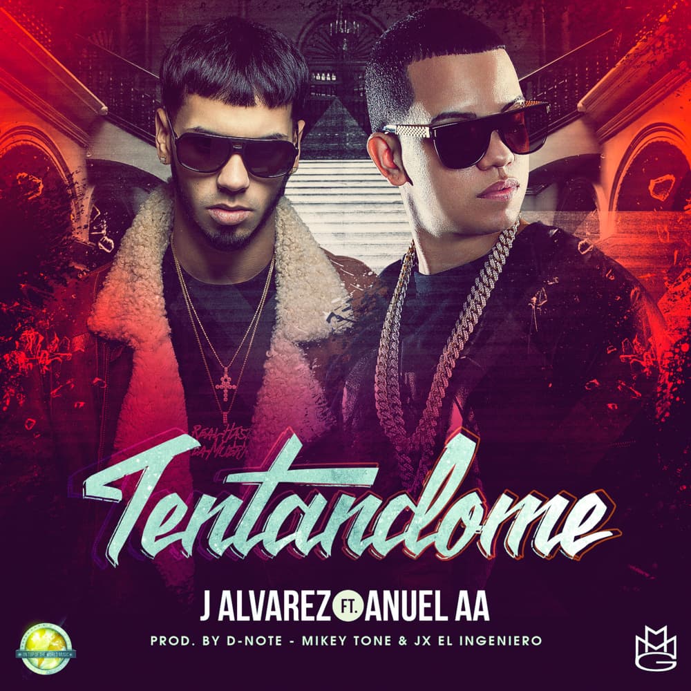 Album cover art for "Tentandome" by J Álvarez & Anuel AA