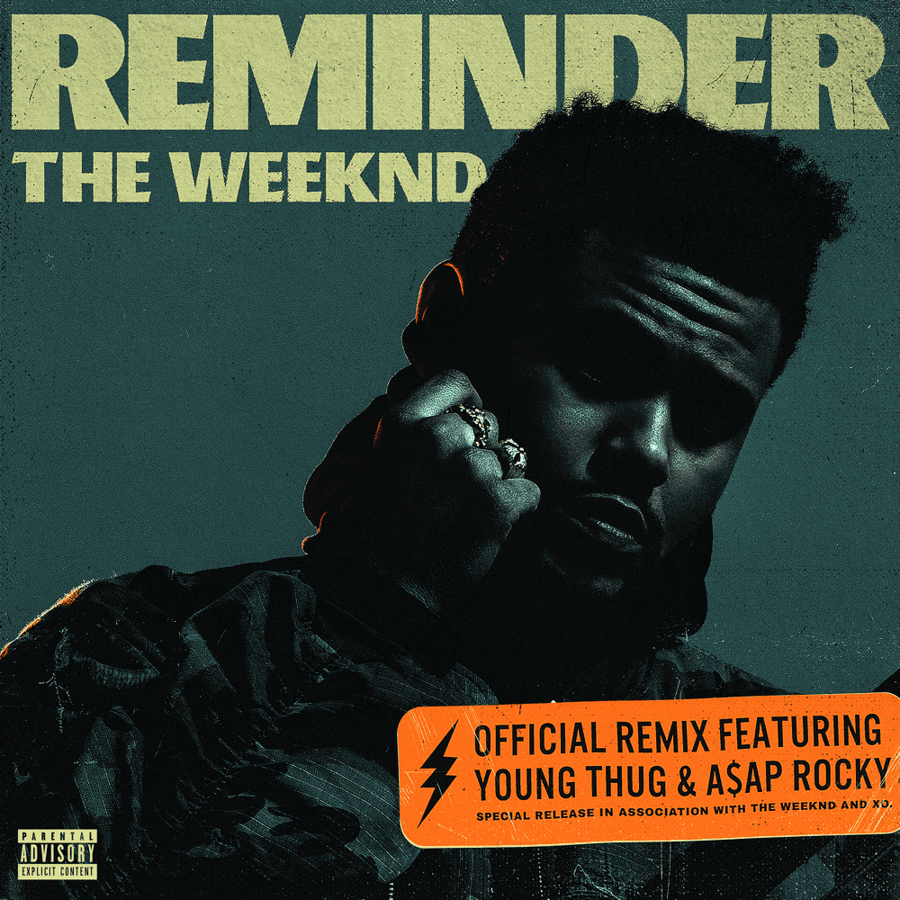 Album cover art for "Reminder (Remix)" by The Weeknd & A$AP Rocky & Young Thug