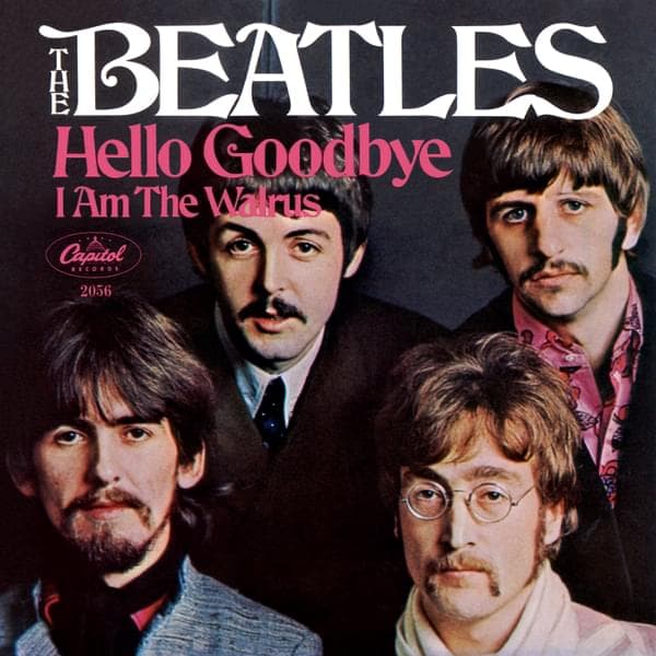 Album cover art for "Hello, Goodbye" by The Beatles
