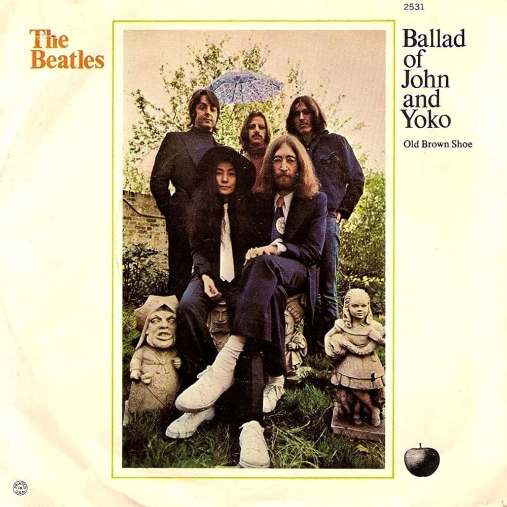 Album cover art for "The Ballad of John and Yoko" by John Lennon