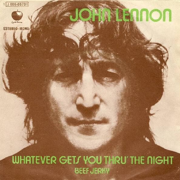 Album cover art for "Whatever Gets You Thru the Night" by John Lennon & Elton John