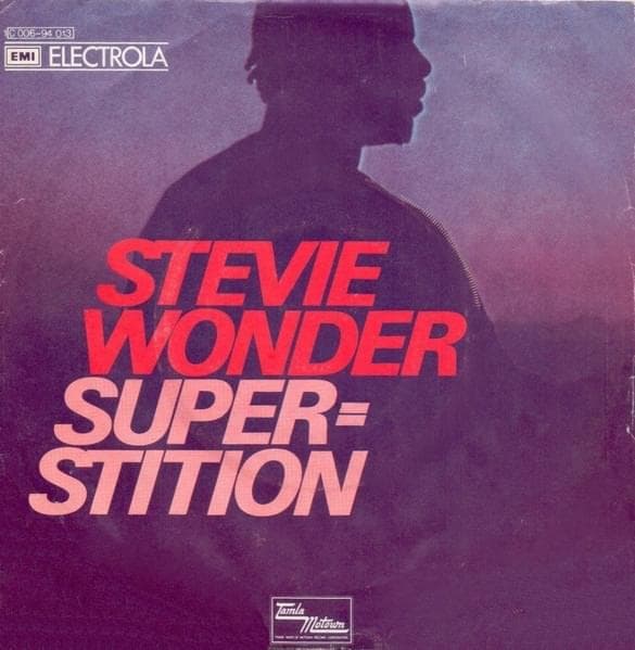 Album cover art for "Superstition" by Stevie Wonder