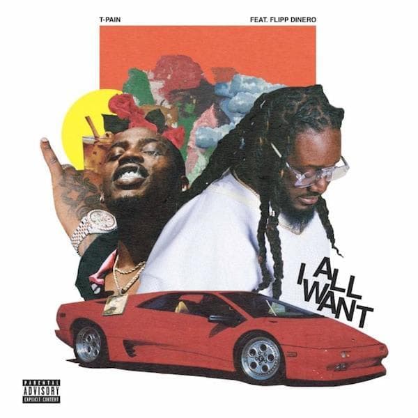 Album cover art for "All I Want" by T-Pain & Flipp Dinero