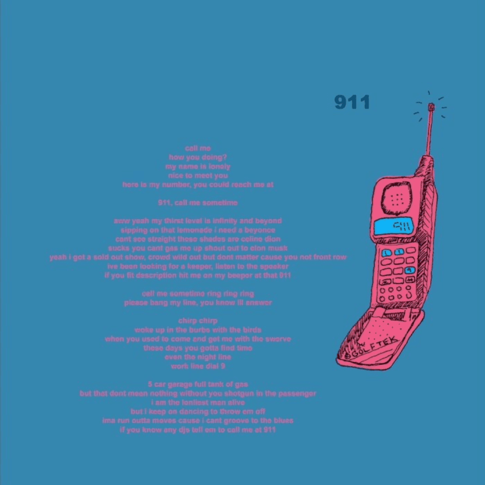 Album cover art for "911 / Mr. Lonely" by Tyler, The Creator & Frank Ocean & Steve Lacy