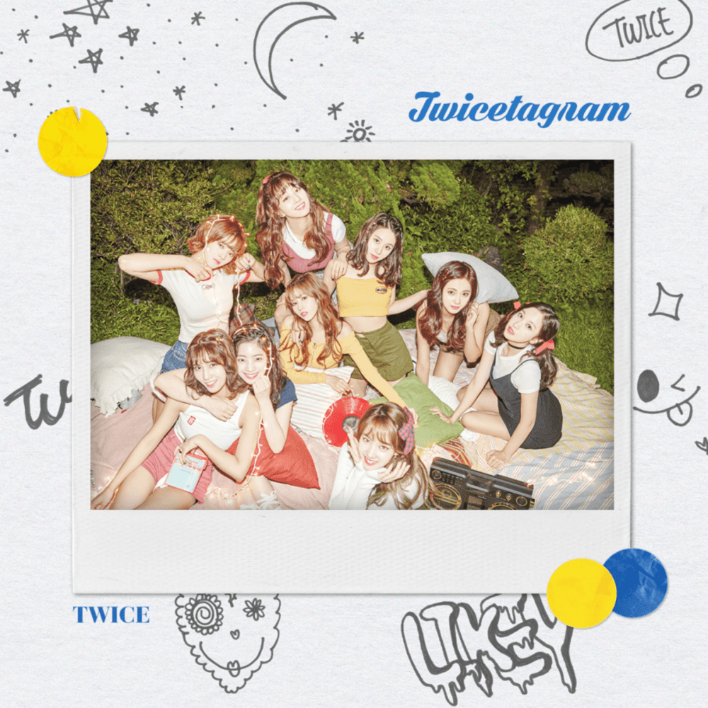Album cover art for "LIKEY" by TWICE
