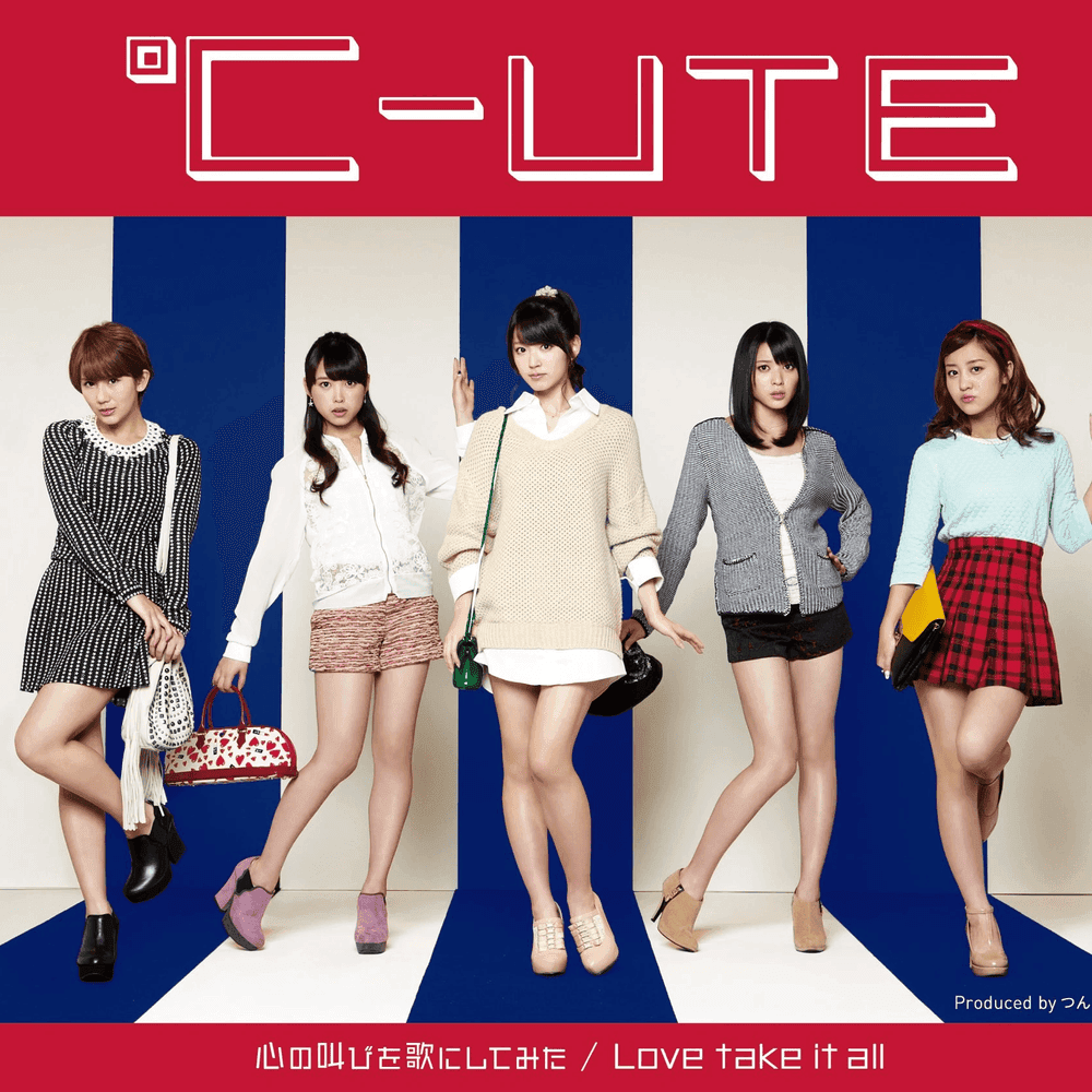 Album cover art for "Love take it all" by ℃-ute