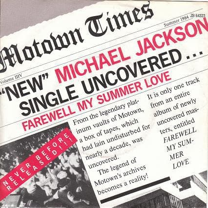 Album cover art for "Farewell My Summer Love" by Michael Jackson