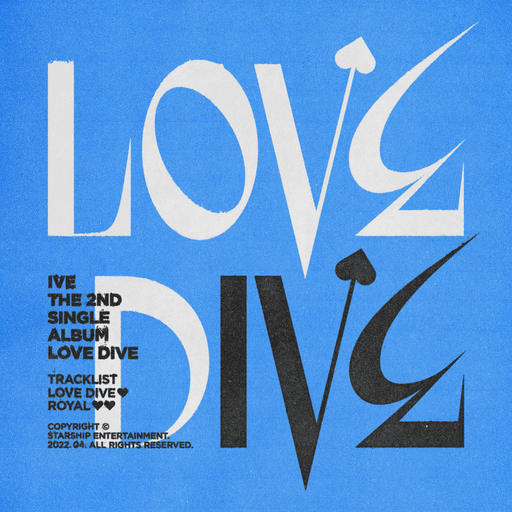 Album cover art for "LOVE DIVE" by IVE