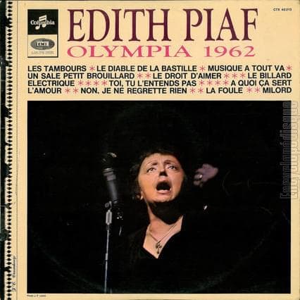 Album cover art for "Le Diable de la Bastille" by Édith Piaf