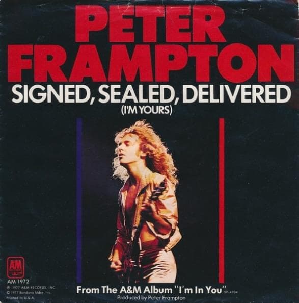 Album cover art for "Signed, Sealed, Delivered I'm Yours" by Peter Frampton