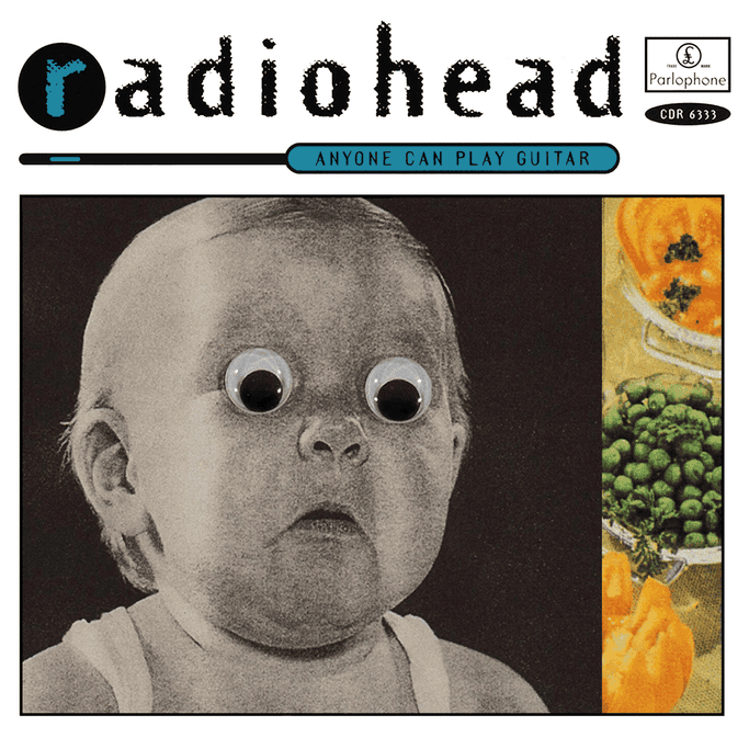 Album cover art for "Anyone Can Play Guitar" by Radiohead