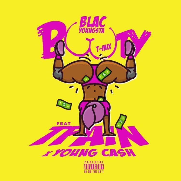 Album cover art for "Booty (T-Mix)" by T-Pain & Blac Youngsta & Young Cash