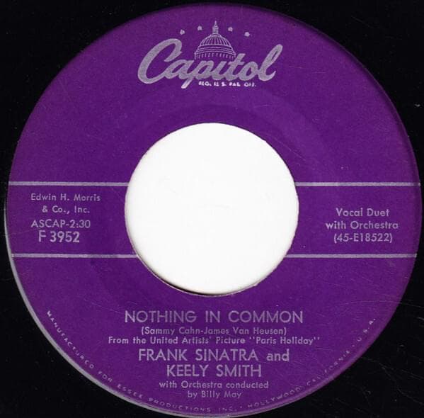 Album cover art for "Nothing In Common" by Frank Sinatra & Keely Smith