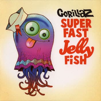 Album cover art for "Superfast Jellyfish" by Gorillaz & Gruff Rhys & De La Soul