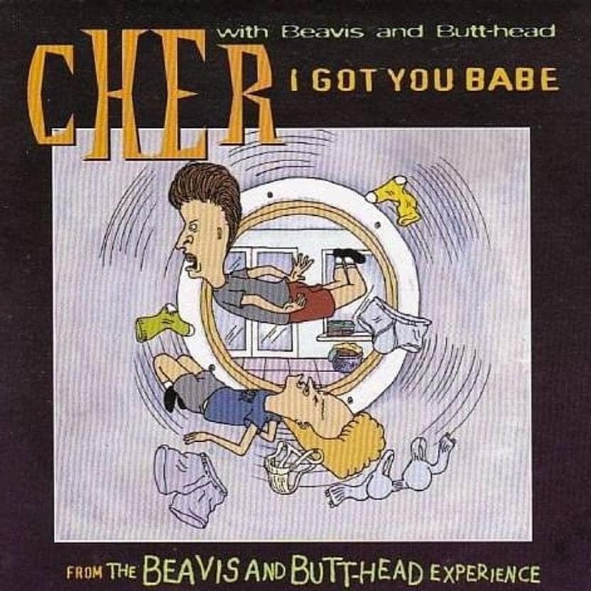 Album cover art for "I Got You Babe" by Cher & Beavis and Butt-Head