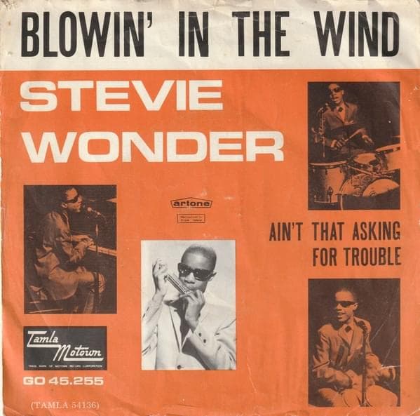 Album cover art for "Blowin' in the Wind (Version 1)" by Stevie Wonder