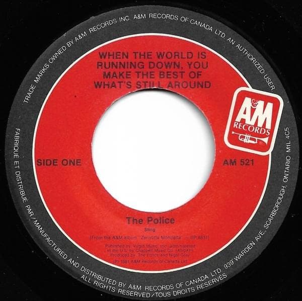 Album cover art for "When the World Is Running Down, You Make the Best of What's Still Around" by The Police