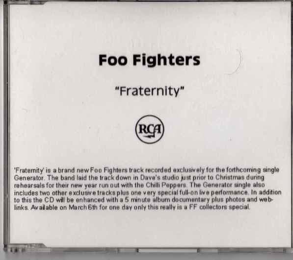 Album cover art for "Fraternity" by Foo Fighters