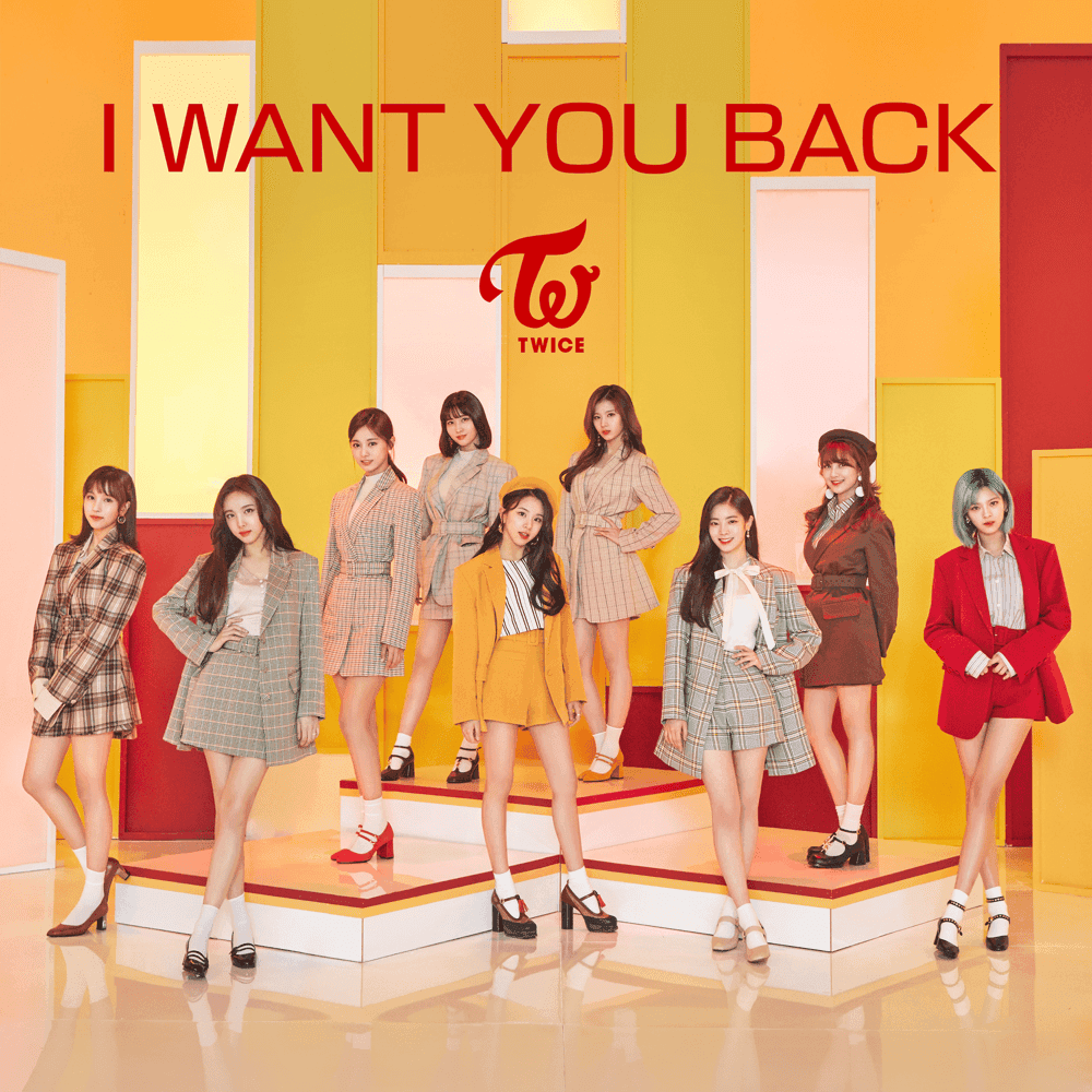 Album cover art for "I WANT YOU BACK" by TWICE
