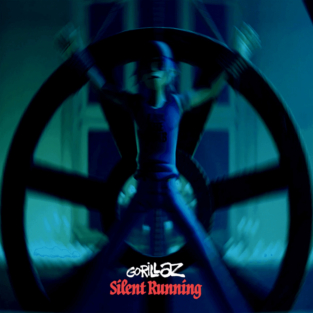 Album cover art for "Silent Running" by Gorillaz & Ade Omotayo