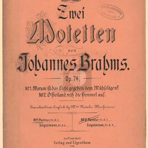 Zwei Motetten, Op. 74