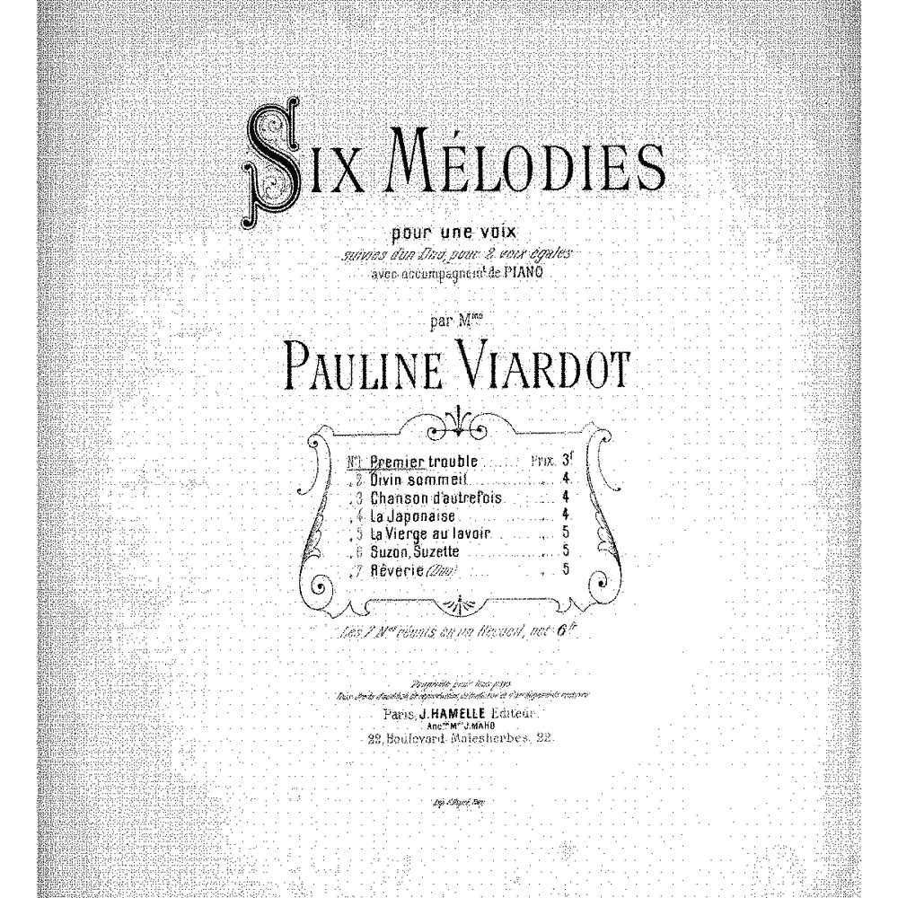 Six mélodies suivies